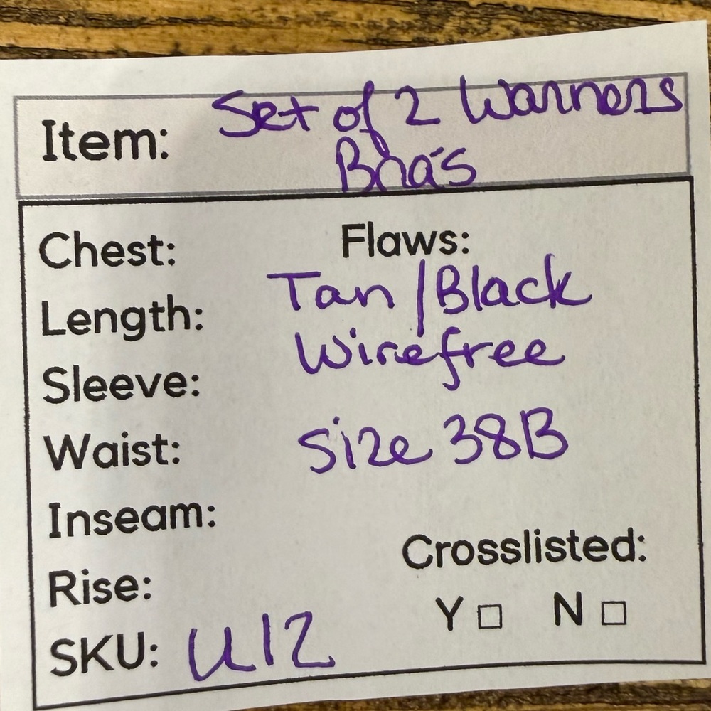 U12 - Warner's Black and Tan Bra Set - Picture 5 of 5